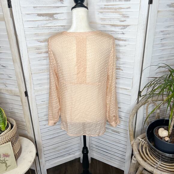 MEADOW RUE ANTHROPOLOGIE Adoria Silk Top Peach Size Medium - Picture 5 of 16